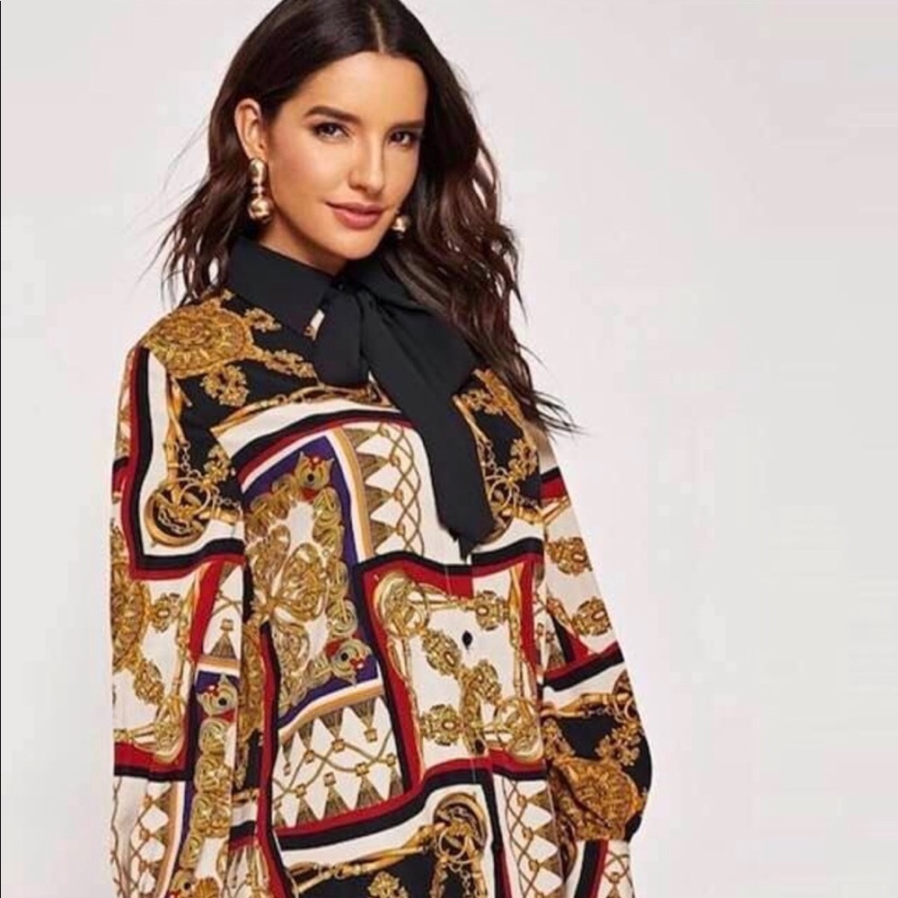 Chain Print Shirt Dress NEW